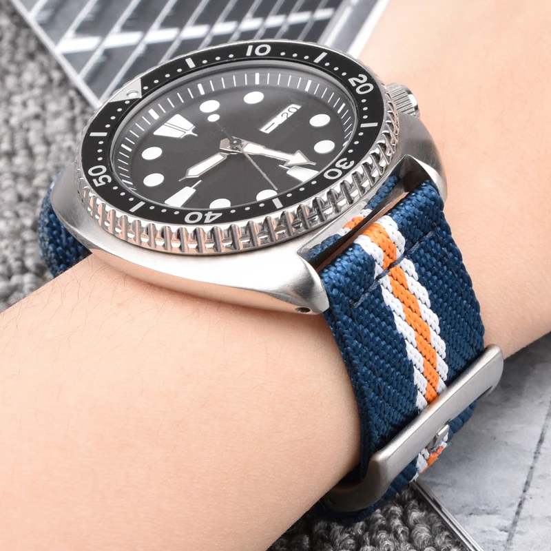 Woven Nylon Strap 18mm 20mm 22mm 24mm Stainless Steel Buckle Quick Release Men Replacement Bracelet Wrist Band Watch Accessories