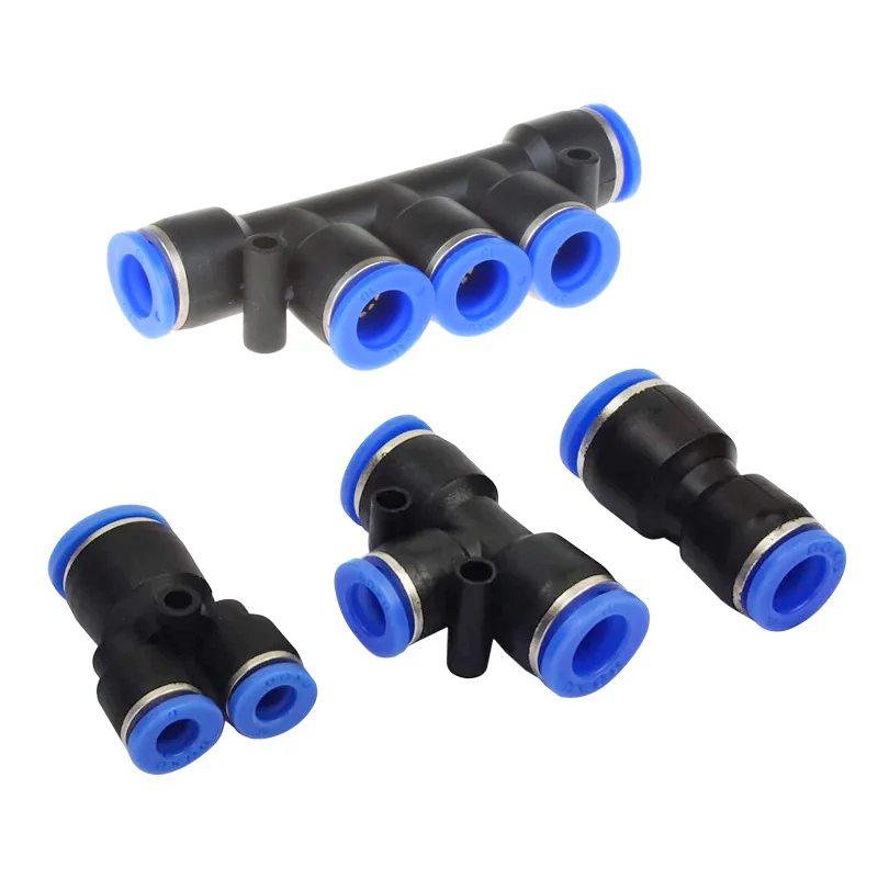 Pneumatic Fittings Pipe Connector Tube 4 5 14mm OD Hose Reducing 8 10 12mm PG PVG PEG PW PZAG Plastic Push In Air Quick Fitting