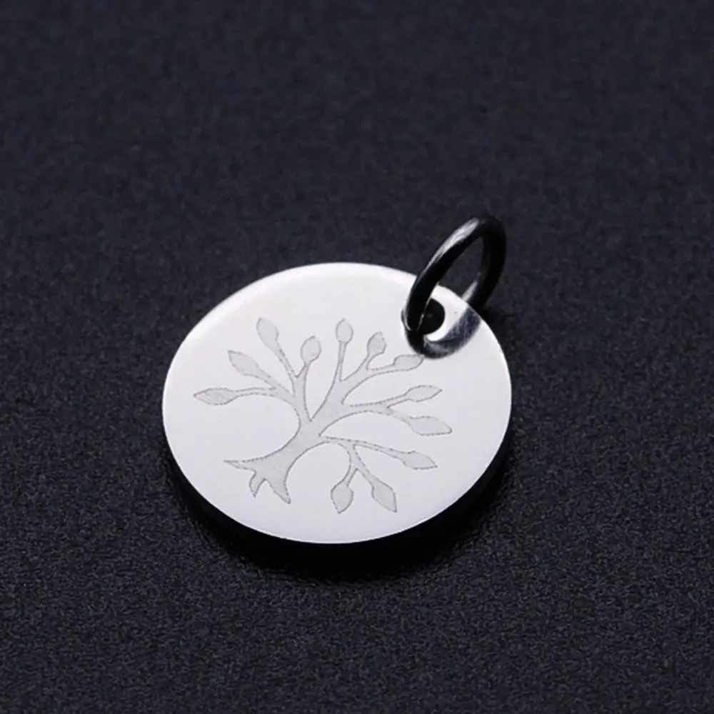 10pcs/Lot Stainless Steel Gold Color Tree of Life DIY Charms Wholesale Heart Connectors Pendant Necklace Making
