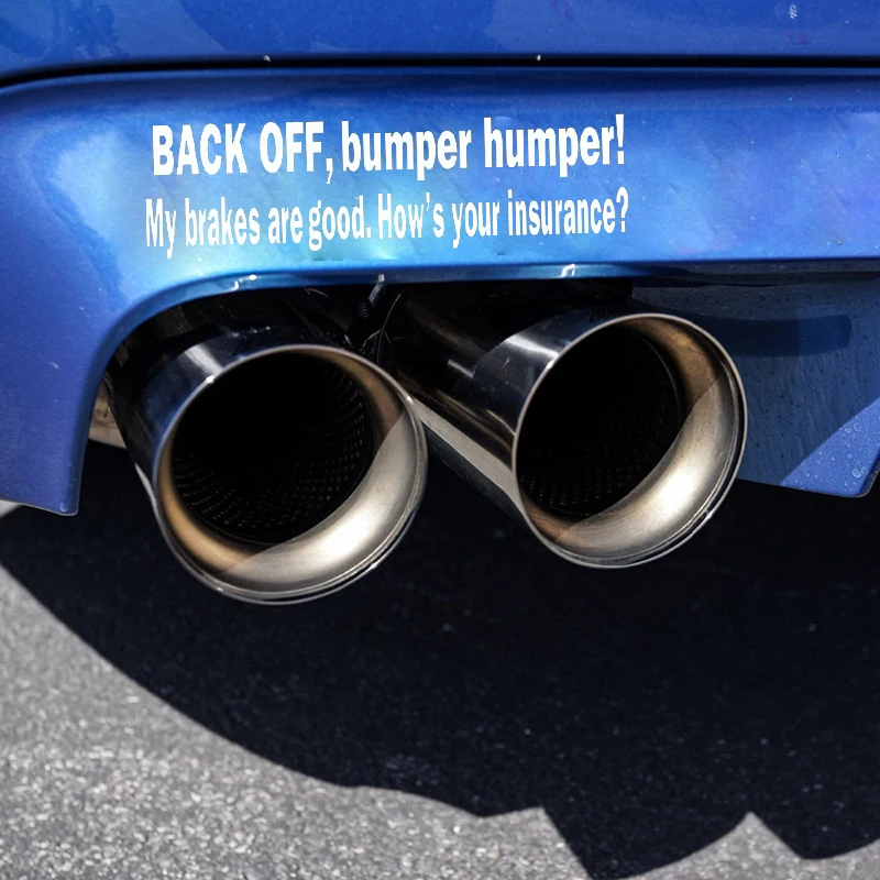 BACK OFF BUMPER HUMPER Tailgate Funny Car Truck Window Vinyl Decal Sticker Decorative Car Accessories Decals