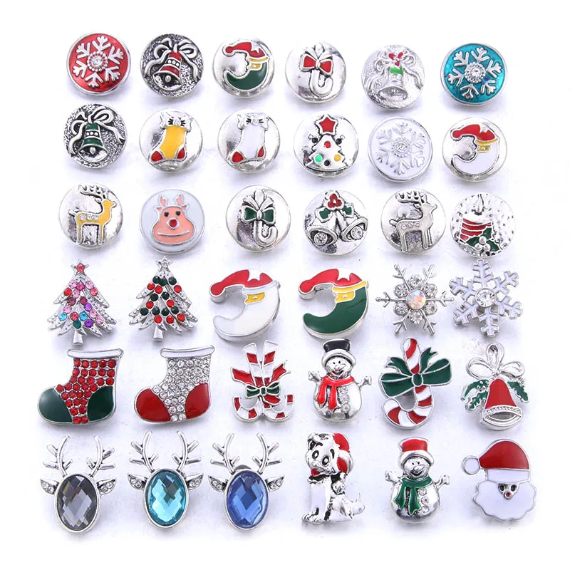 Color Crystal 18MM Snap Button Jewelry Women Fashion DIY Snap Button Bangle Necklace 5Pcs Mixed Accessories Gift Wholesale