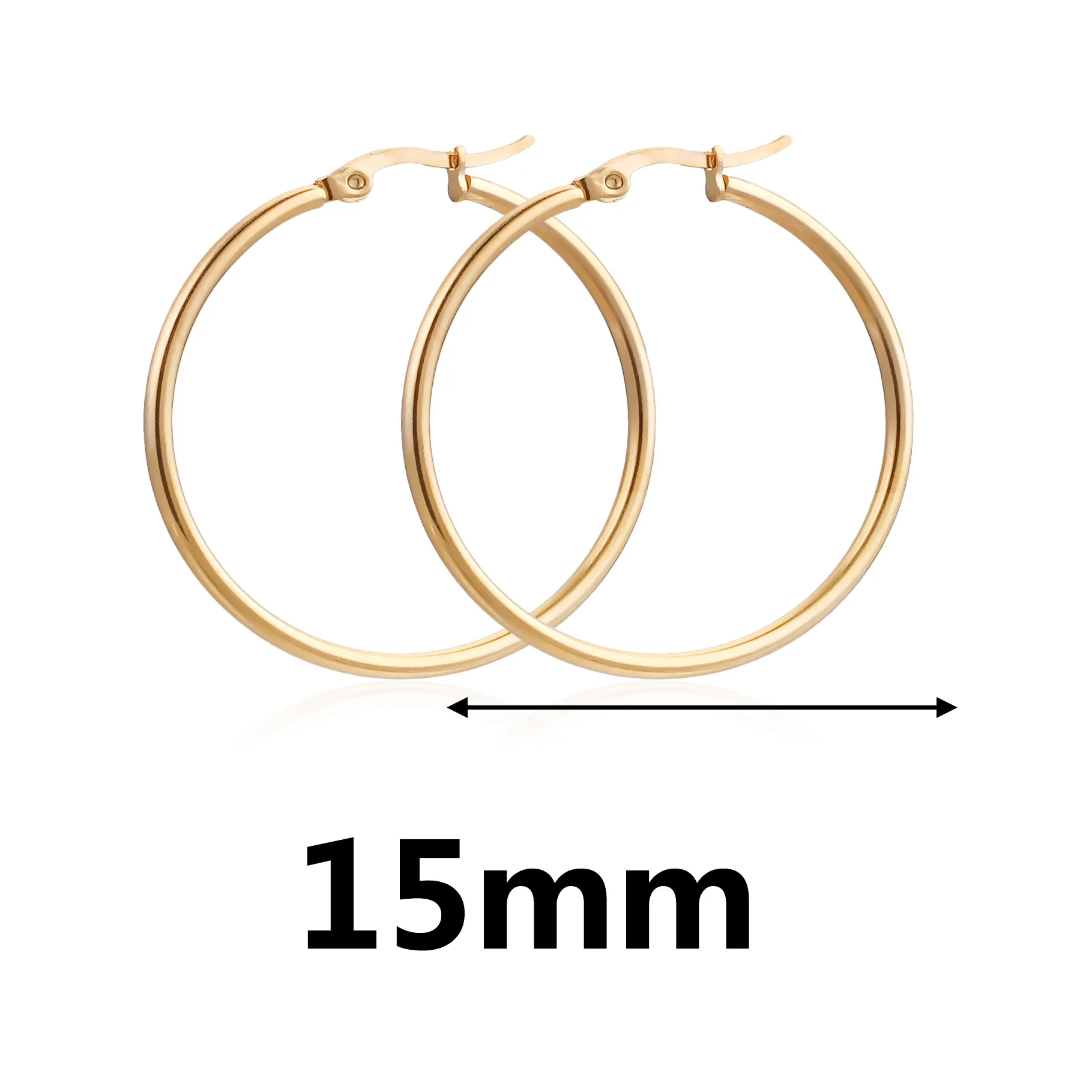 10pcs 5pair Fashion Stainless Steel Earrings Golden Silver Color Round Hoop Earrings Fashion Jewelry Base Earring for Women Gift
