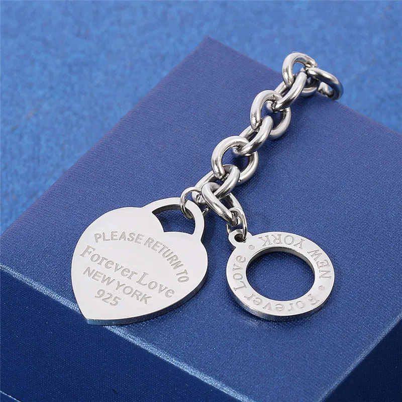 Stainless Steel Love Heart Bracelets For Women Party Jewelry Gift Fashion Joyas De Chain Charm Bracelets Homme Wholesale