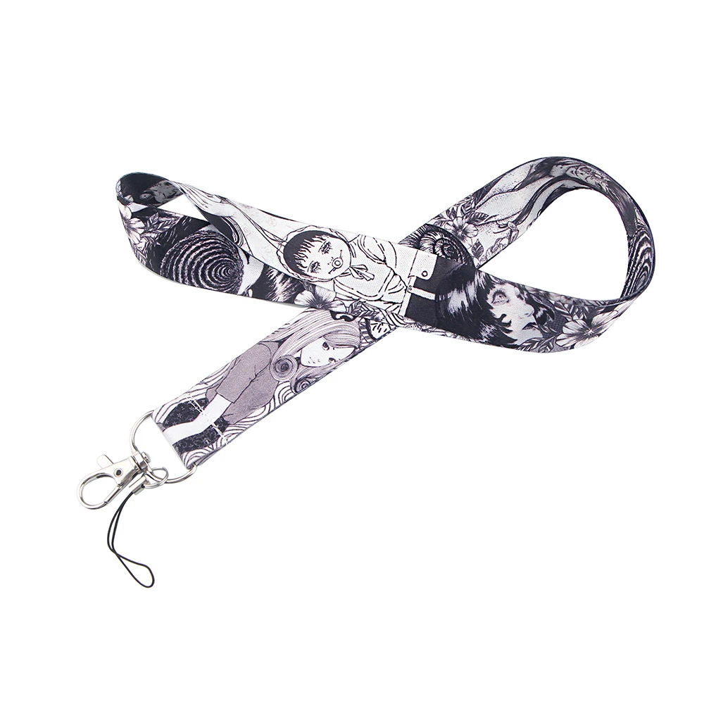 LX157 Horror Glamour Girl Anime Keychain Lanyard USB ID Card Badge Holder Neck Strap DIY Hang Rope Mobile Phone Accessories