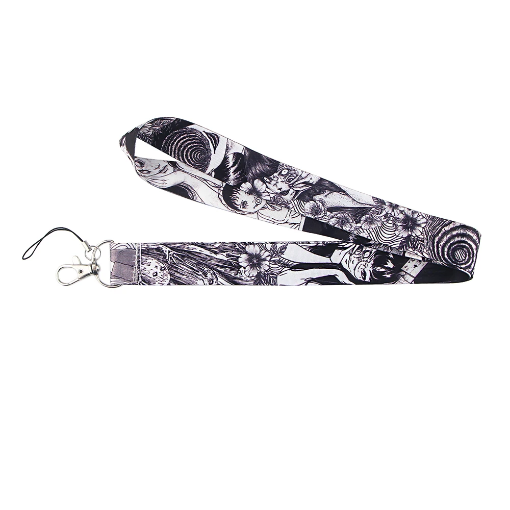 LX157 Horror Glamour Girl Anime Keychain Lanyard USB ID Card Badge Holder Neck Strap DIY Hang Rope Mobile Phone Accessories