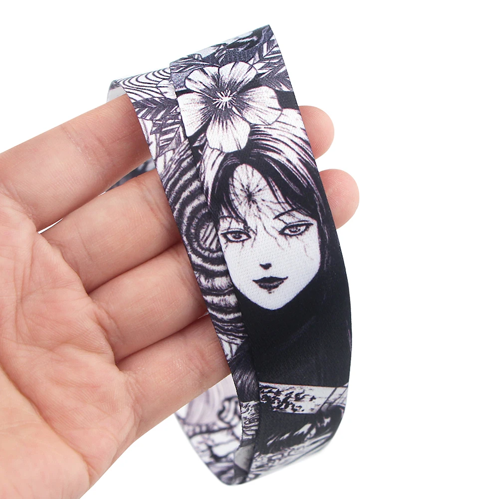 LX157 Horror Glamour Girl Anime Keychain Lanyard USB ID Card Badge Holder Neck Strap DIY Hang Rope Mobile Phone Accessories
