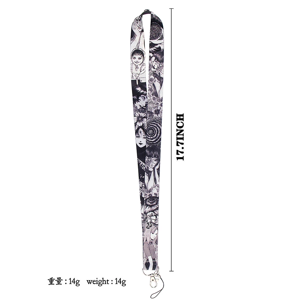 LX157 Horror Glamour Girl Anime Keychain Lanyard USB ID Card Badge Holder Neck Strap DIY Hang Rope Mobile Phone Accessories