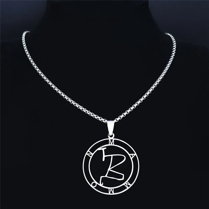 Wealth Mammon Stainless Steel Chain Necklaces for Women/Men Silver Color Round Pendant Necklace Jewelry Bijoux N3780S03