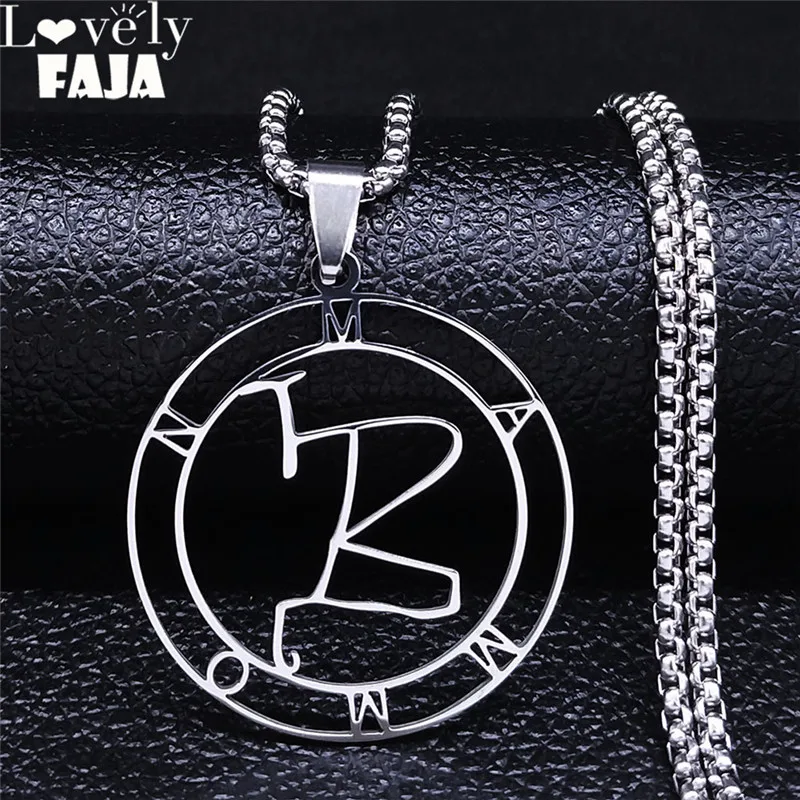 Wealth Mammon Stainless Steel Chain Necklaces for Women/Men Silver Color Round Pendant Necklace Jewelry Bijoux N3780S03