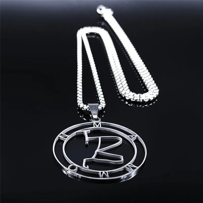 Wealth Mammon Stainless Steel Chain Necklaces for Women/Men Silver Color Round Pendant Necklace Jewelry Bijoux N3780S03
