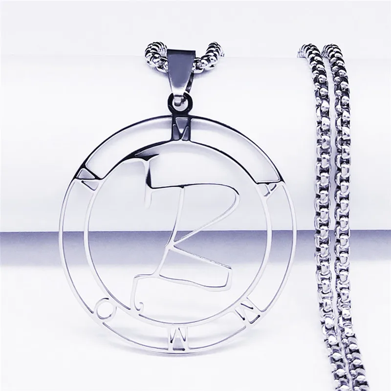 Wealth Mammon Stainless Steel Chain Necklaces for Women/Men Silver Color Round Pendant Necklace Jewelry Bijoux N3780S03