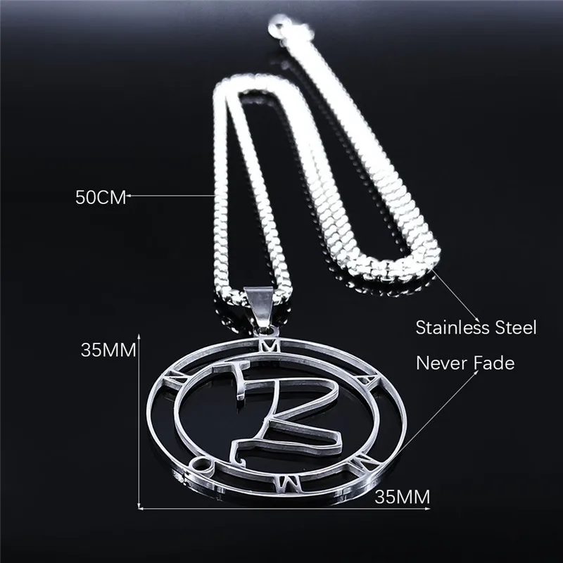 Wealth Mammon Stainless Steel Chain Necklaces for Women/Men Silver Color Round Pendant Necklace Jewelry Bijoux N3780S03