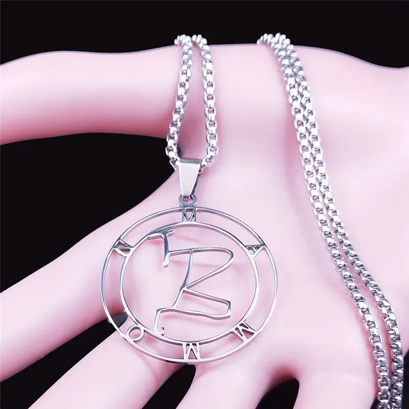 Wealth Mammon Stainless Steel Chain Necklaces for Women/Men Silver Color Round Pendant Necklace Jewelry Bijoux N3780S03