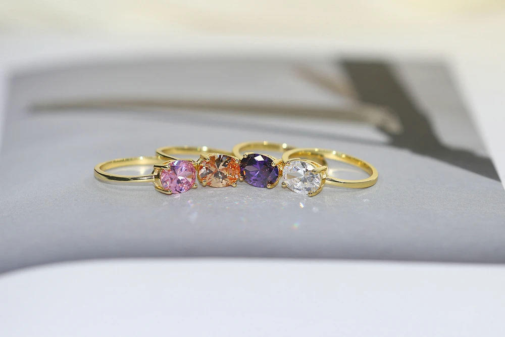 Wedding Engagement Dating Rings For Women Female Opal Gold Color Dainty Ring With Stone Fashion Y2k Jewelry Gift Wholesale R865