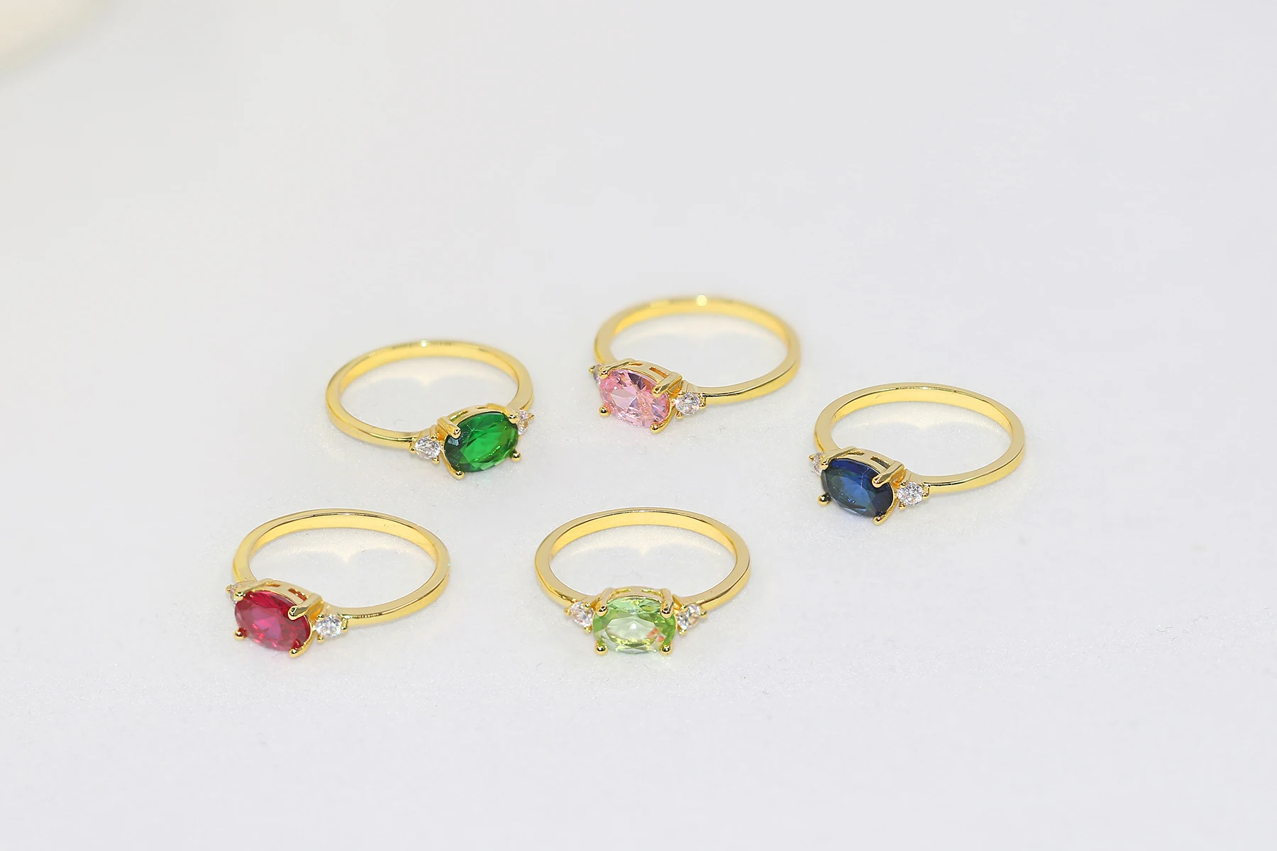 Wedding Engagement Dating Rings For Women Female Opal Gold Color Dainty Ring With Stone Fashion Y2k Jewelry Gift Wholesale R865