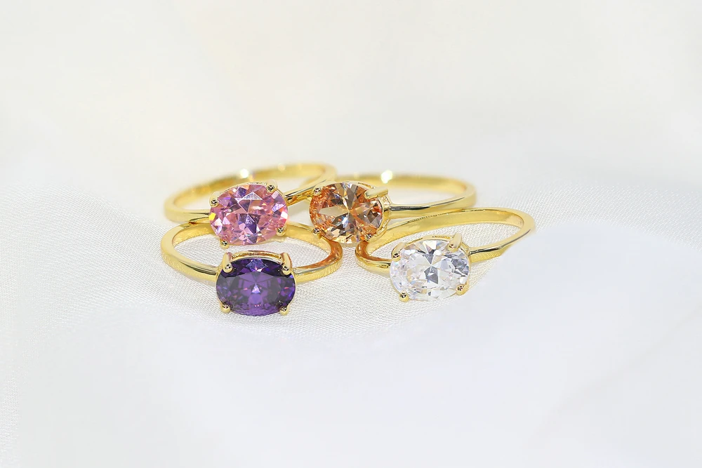 Wedding Engagement Dating Rings For Women Female Opal Gold Color Dainty Ring With Stone Fashion Y2k Jewelry Gift Wholesale R865