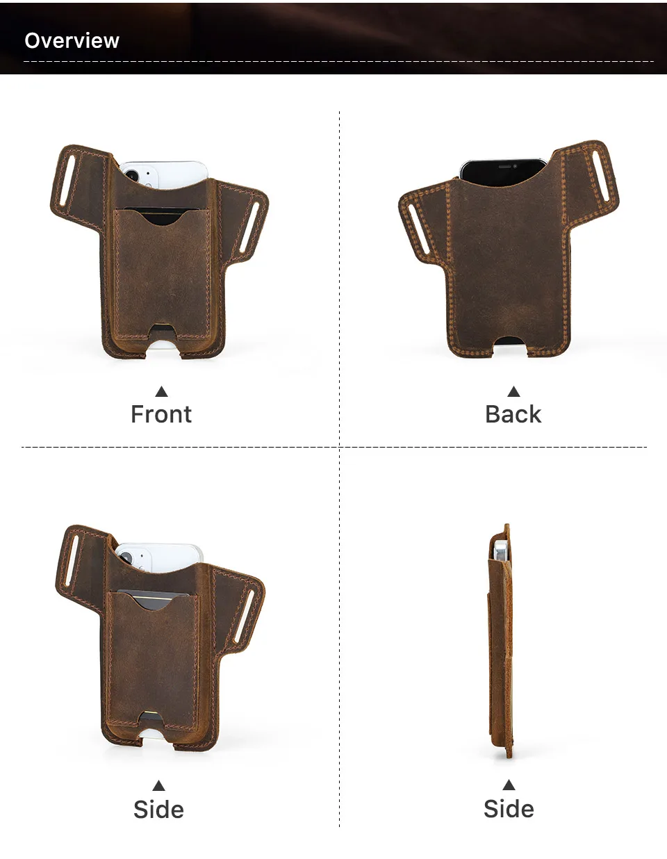CONTACTS FAMILY 100% Nubuck Leather Phone Waist Case Bag Men Cellphone Loop Holster Belt Pouch for iPhone 16 15 14 Pro Max Mini