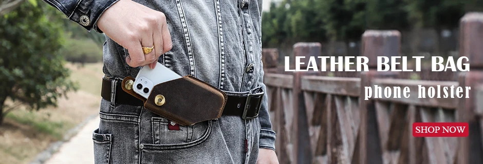 CONTACTS FAMILY 100% Nubuck Leather Phone Waist Case Bag Men Cellphone Loop Holster Belt Pouch for iPhone 16 15 14 Pro Max Mini