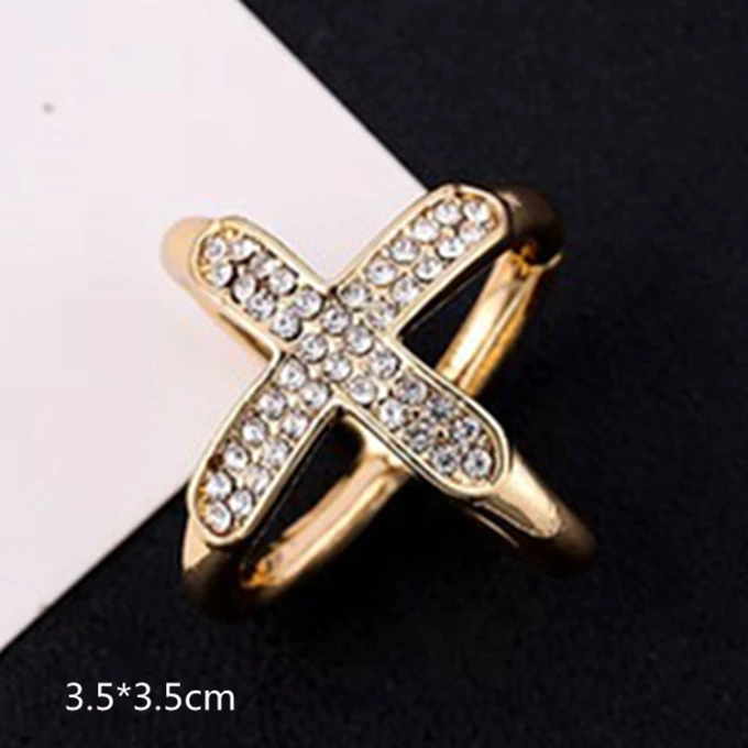 Crystal Brooches Cross Scarf Buckle For Women Hollow X Shape Scarves Buckle Brooch Fashion Jewelry Clothing Accesories