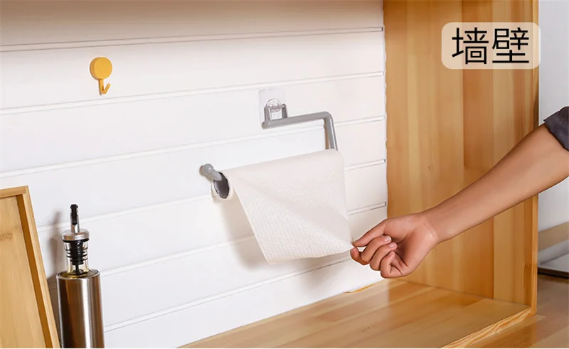 Kitchen Tissue Holder Hanging Toilet Roll Paper Towel Holder Rack Kitchen Bathroom Cabinet Door Hook Holder Organizer