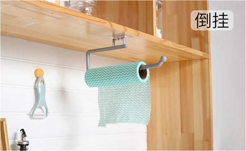 Kitchen Tissue Holder Hanging Toilet Roll Paper Towel Holder Rack Kitchen Bathroom Cabinet Door Hook Holder Organizer