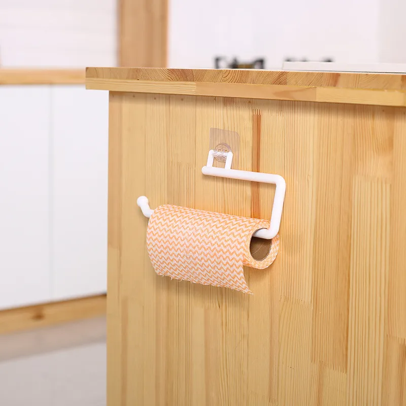 Kitchen Tissue Holder Hanging Toilet Roll Paper Towel Holder Rack Kitchen Bathroom Cabinet Door Hook Holder Organizer