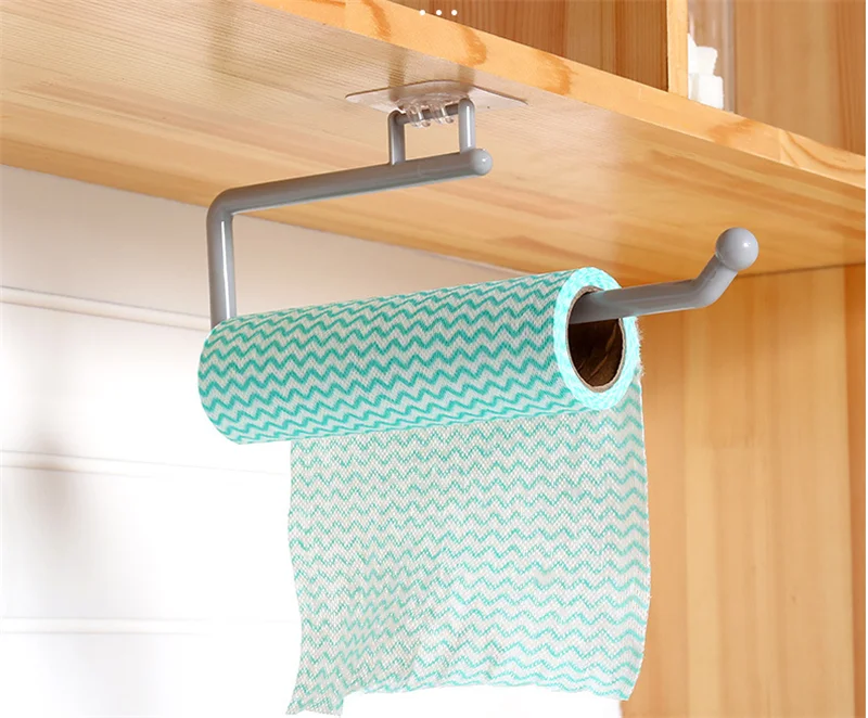 Kitchen Tissue Holder Hanging Toilet Roll Paper Towel Holder Rack Kitchen Bathroom Cabinet Door Hook Holder Organizer