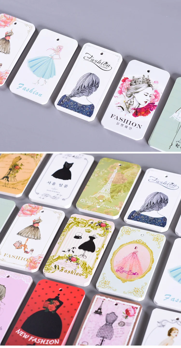 300gsm coated paper garment Clothing Clothes Hanging Tags Swing Tags Brand Name Labels Fashion Design Stock Cards Wholesale