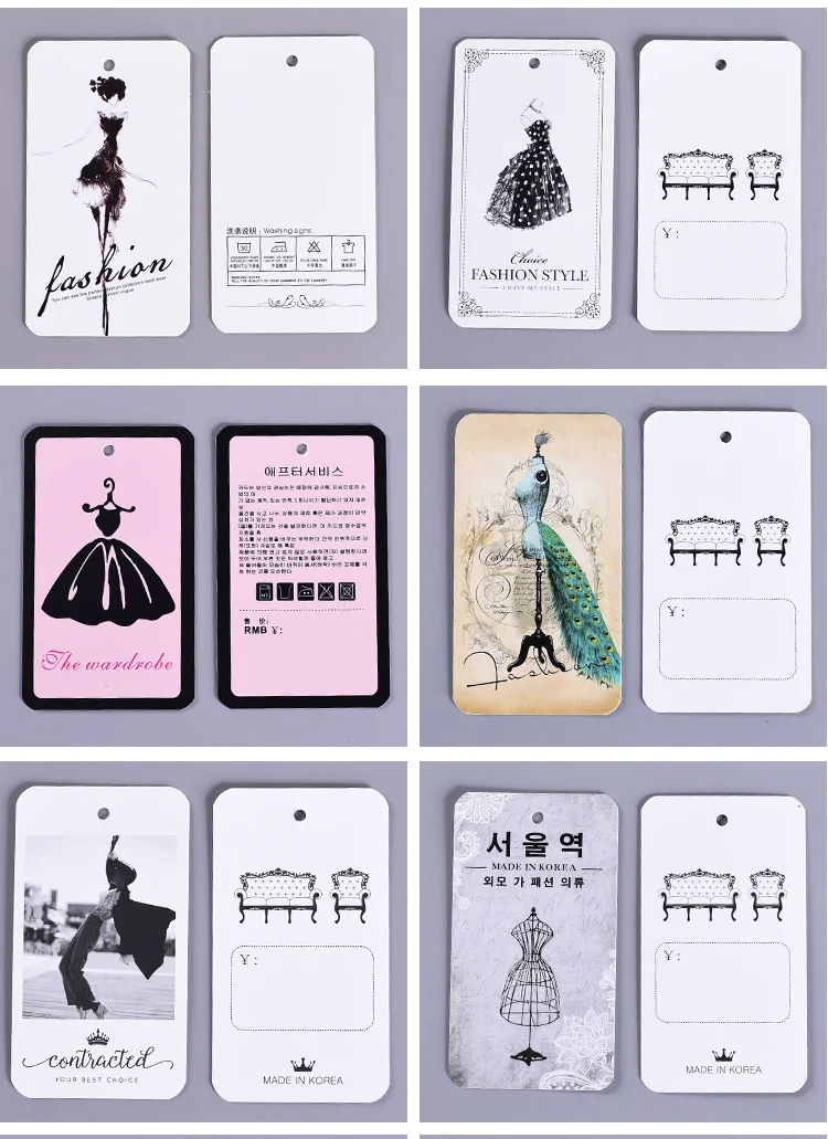 300gsm coated paper garment Clothing Clothes Hanging Tags Swing Tags Brand Name Labels Fashion Design Stock Cards Wholesale