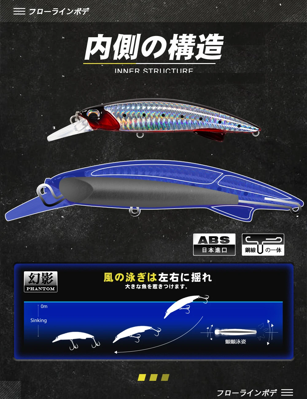 D1 Heavy Sinking Minnow Fishing Lure 92mm/49g 110mm/60g Crankbait Wobblers Trolling Artificial Hard Bait Trout Tackle
