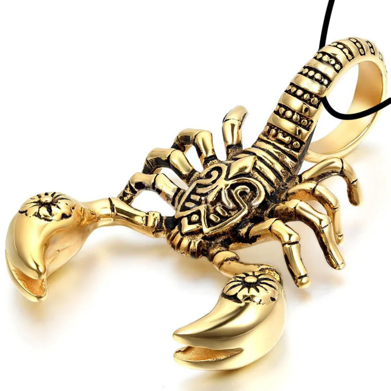 Retro Punk Men Necklace Scorpion King Rope Clavicle Long Chain Charm Pendants Necklace For Men's Gifts Gold/Silver Color Jewelry