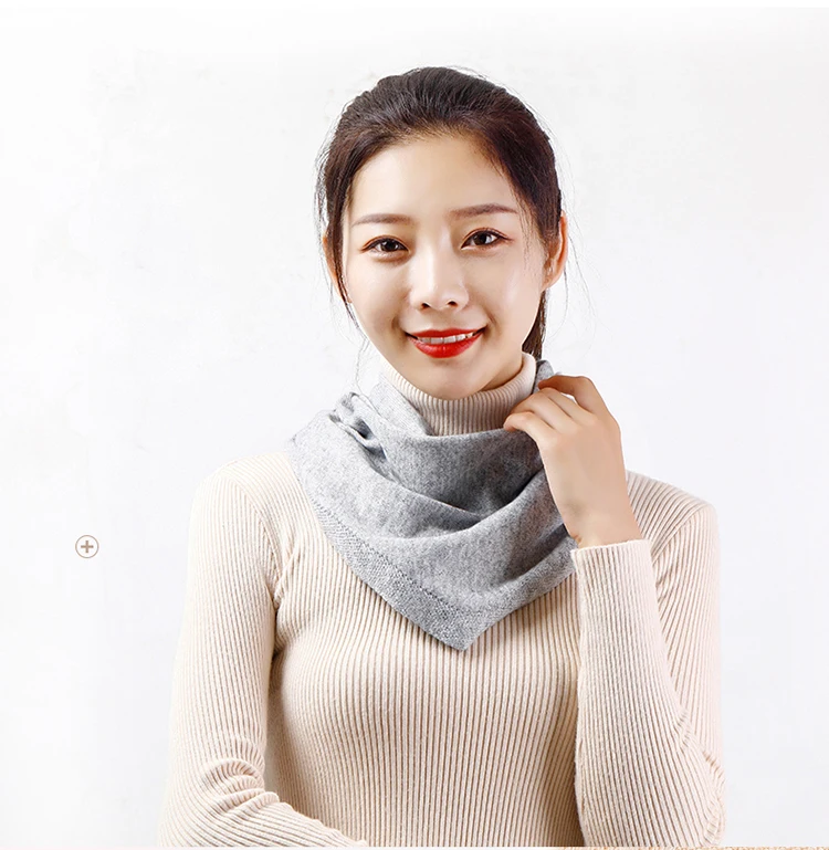 Women 160x40cm Triangle Scarf Shawl Wool Neck Warmer Solid Color Multipurpose Cowl Pashmina Female Soft Spring Knit Accessories