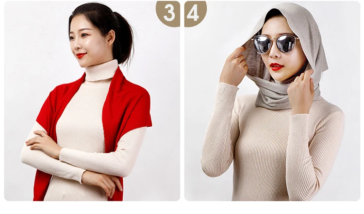 Women 160x40cm Triangle Scarf Shawl Wool Neck Warmer Solid Color Multipurpose Cowl Pashmina Female Soft Spring Knit Accessories