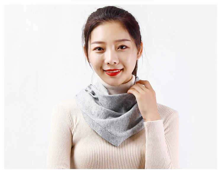 Women 160x40cm Triangle Scarf Shawl Wool Neck Warmer Solid Color Multipurpose Cowl Pashmina Female Soft Spring Knit Accessories