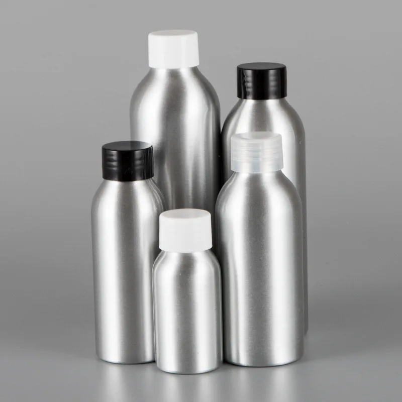 Aluminum Bottle 1oz 2oz 4/8oz 20/30/50/60/100ml/150/200/250ml,Empty Round Sliver Metal Bottle With Aluminum Cap Child Resistant