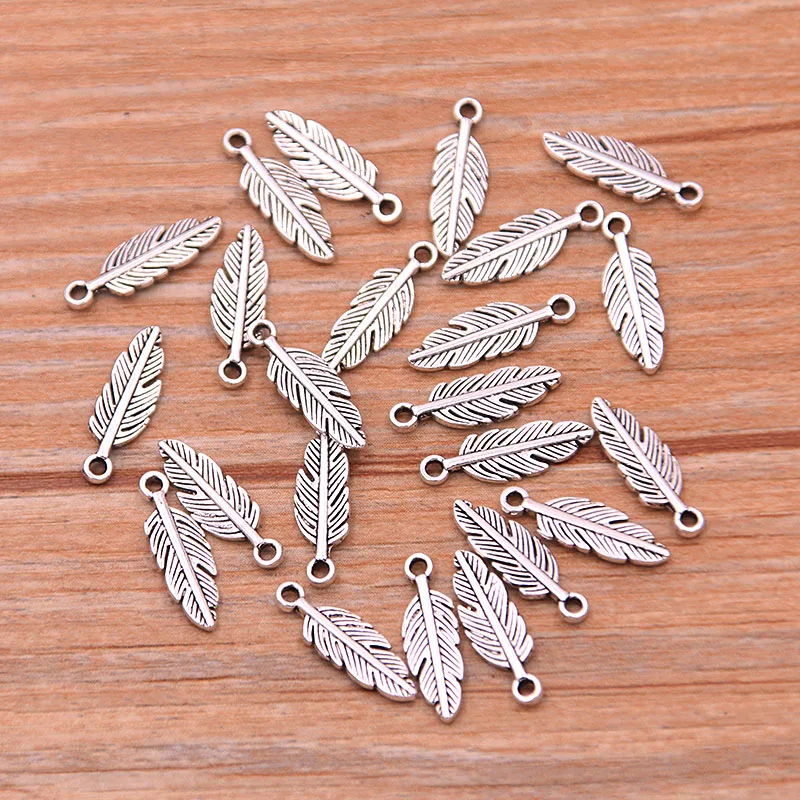 80Pcs 2023 New 5*15mm 9 Color Metal Zinc Alloy Two-sided MINI Leaves Charms Fit Jewelry Plant Pendant Makings DIY Handmade Craft