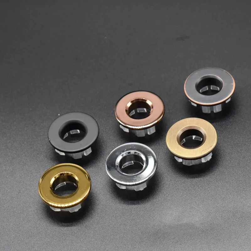 Copper 1Pcs Overflow Hole Decorative Cover Sink Hole Round Overflow Cover Insert Black Basin Sink Bathroom Faucet Insert Ring