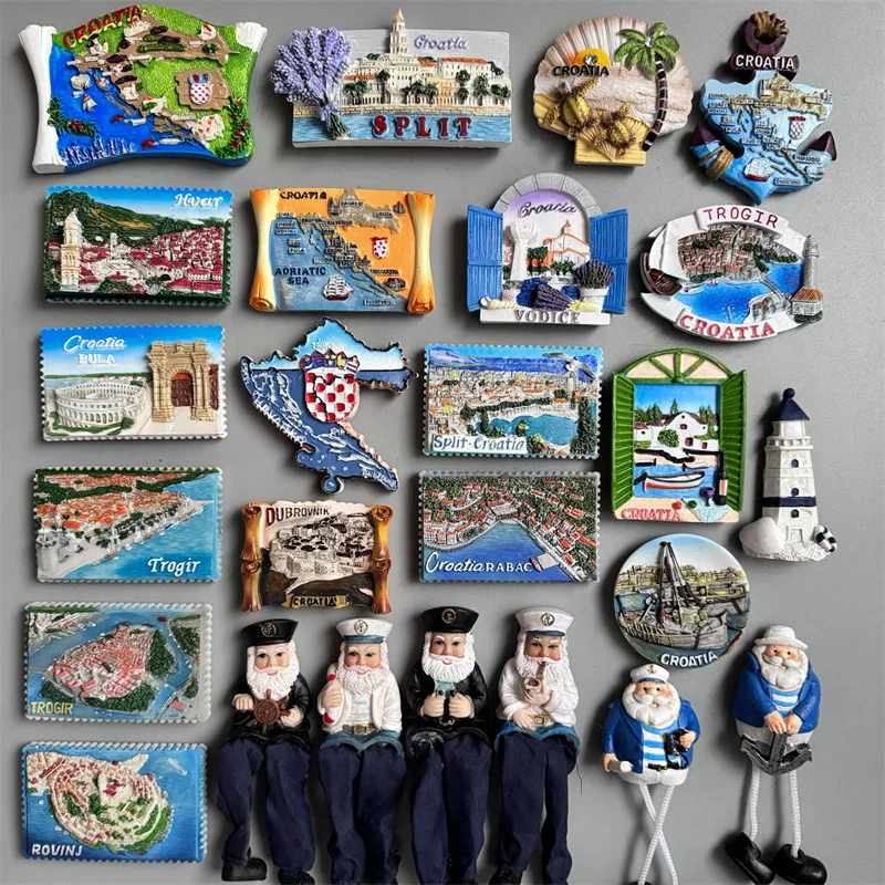 Croacia Fridge Magnet Kroatie Tourist Souvenir Mediterranean Split Trogir Hvar Trogir Magnetic Refrigerator Stickers Croatia Map