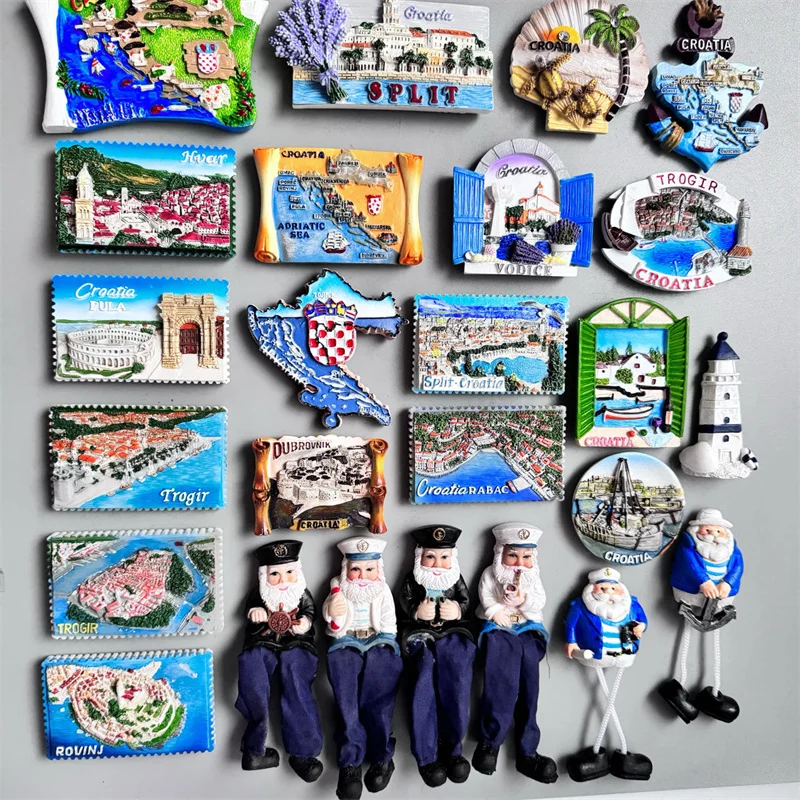 Croacia Fridge Magnet Kroatie Tourist Souvenir Mediterranean Split Trogir Hvar Trogir Magnetic Refrigerator Stickers Croatia Map