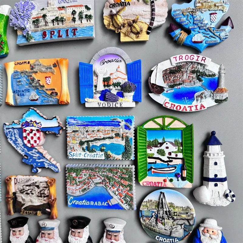 Croacia Fridge Magnet Kroatie Tourist Souvenir Mediterranean Split Trogir Hvar Trogir Magnetic Refrigerator Stickers Croatia Map