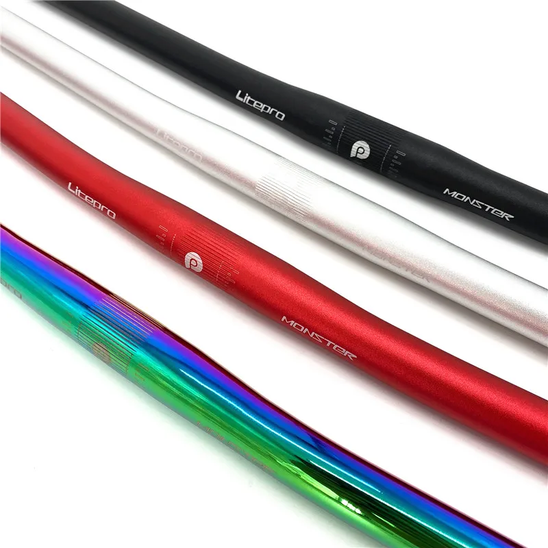 Litepro Folding Bike Handlebar 25.4mm 22.2mm 540mm 580mm Horizontal Handlebar One-shaped Handlebar Aluminum Alloy Handlebar