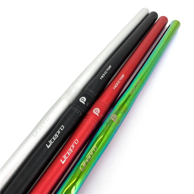 Litepro Folding Bike Handlebar 25.4mm 22.2mm 540mm 580mm Horizontal Handlebar One-shaped Handlebar Aluminum Alloy Handlebar