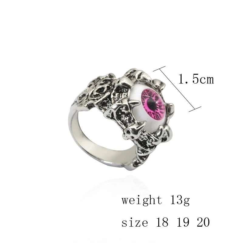 Men's Fashion Vintage Dragon Claw Evil Eye Ring Fashion Devil Eyeball Party Rings Men Jewelry Anime Skull Hip Hop