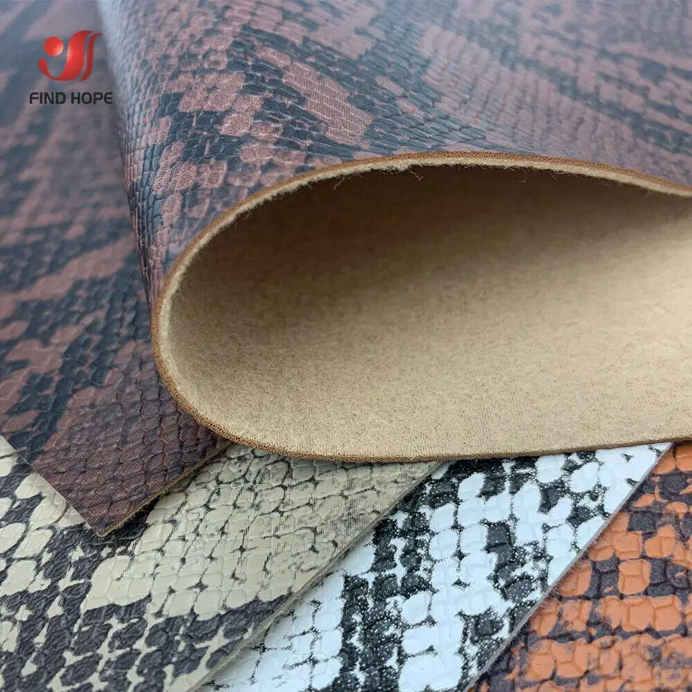 Snakeskin Pattern PU Faux Leatherette Sewing Fabric Vinyl Synthetic DIY Craft Brooch Bag Bow Craft Making Shoes Decor Material