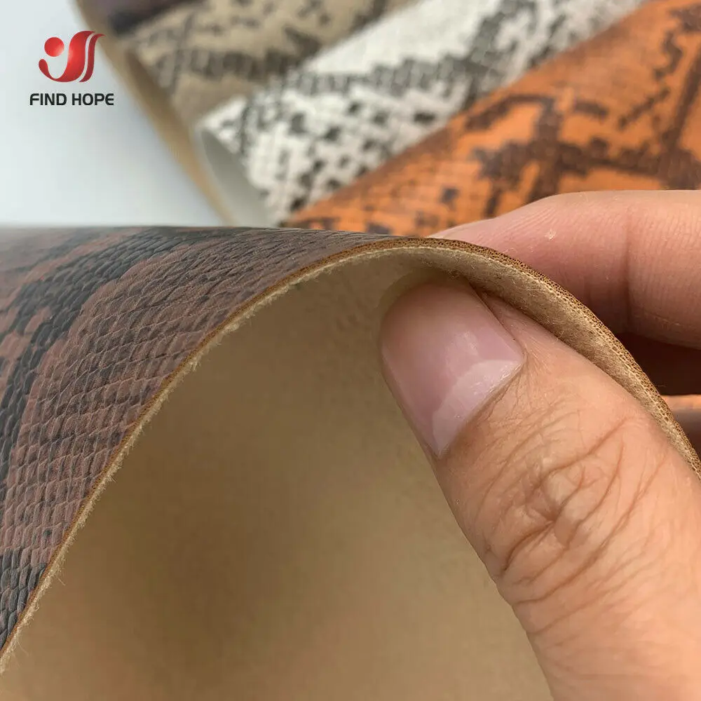 Snakeskin Pattern PU Faux Leatherette Sewing Fabric Vinyl Synthetic DIY Craft Brooch Bag Bow Craft Making Shoes Decor Material