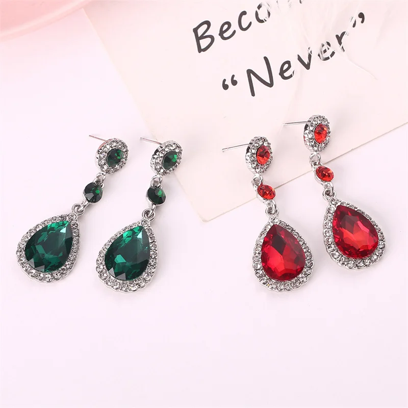 New Crystal Long Hanging Earrings for Women Water Drop Personality Luxury Drop Earrings Wedding Ear Jewelry Bijoux Femme Luxe
