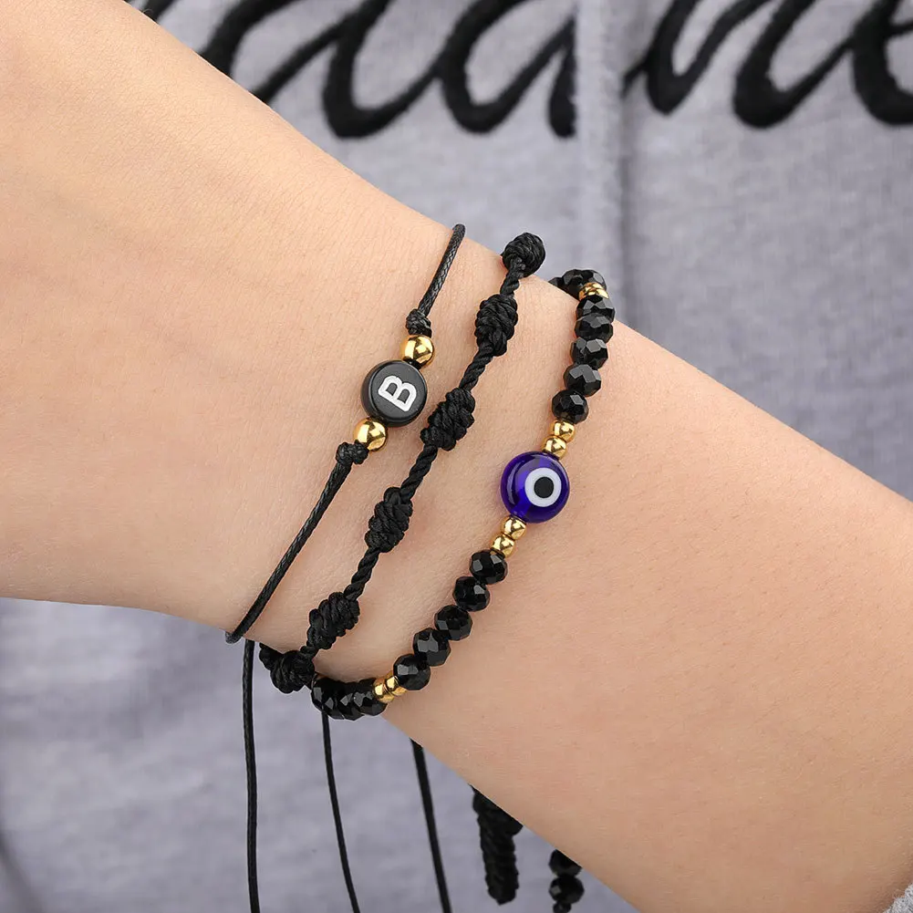 Turkish Evil Eye Bracelet Sets Colorful Crystal Resin Bead Rope Chain Eyes Lucky Couple Male Bracelets for Women Charm Jewelry