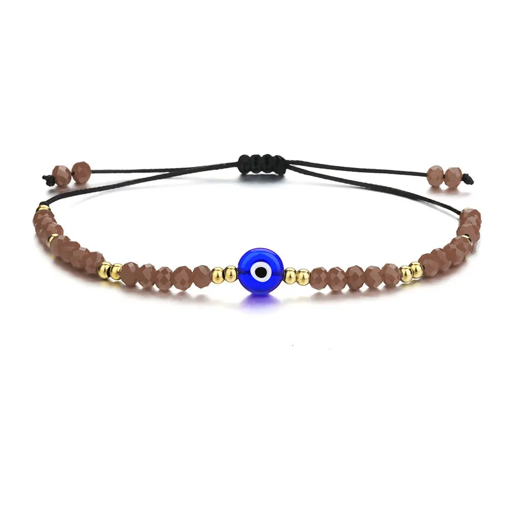 Turkish Evil Eye Bracelet Sets Colorful Crystal Resin Bead Rope Chain Eyes Lucky Couple Male Bracelets for Women Charm Jewelry