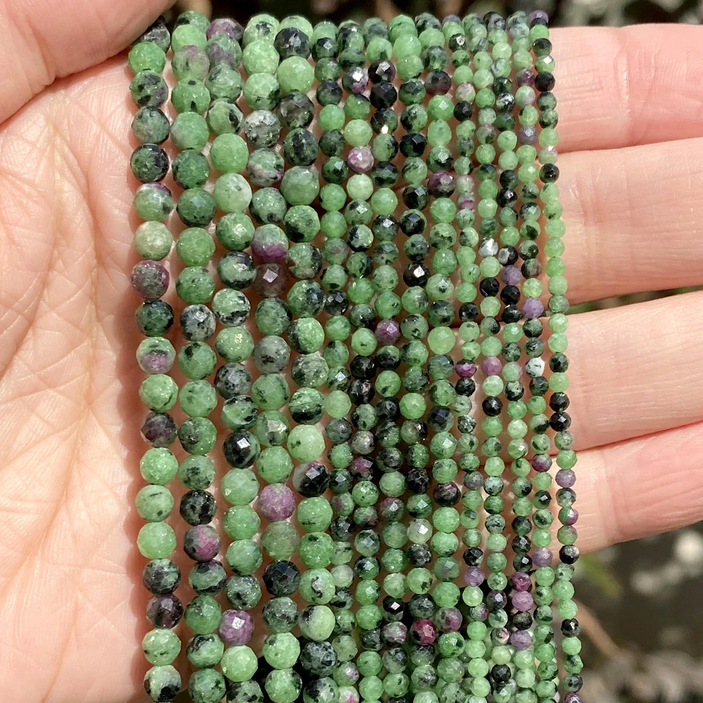 Natural Stone Faceted Crystals Amethysts Pink Quartzs Jades Gemstone Round Spacer Beads For Jewelry Making DIY Bracelet 2 3 4mm