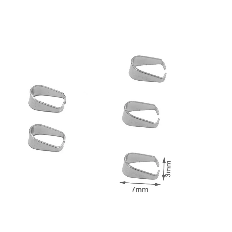 50pcs Gold Stainless Steel Pinch Clip Bail Pendant Connectors Necklace Clasp Seeds Buckle Hook for DIY Jewelry Making